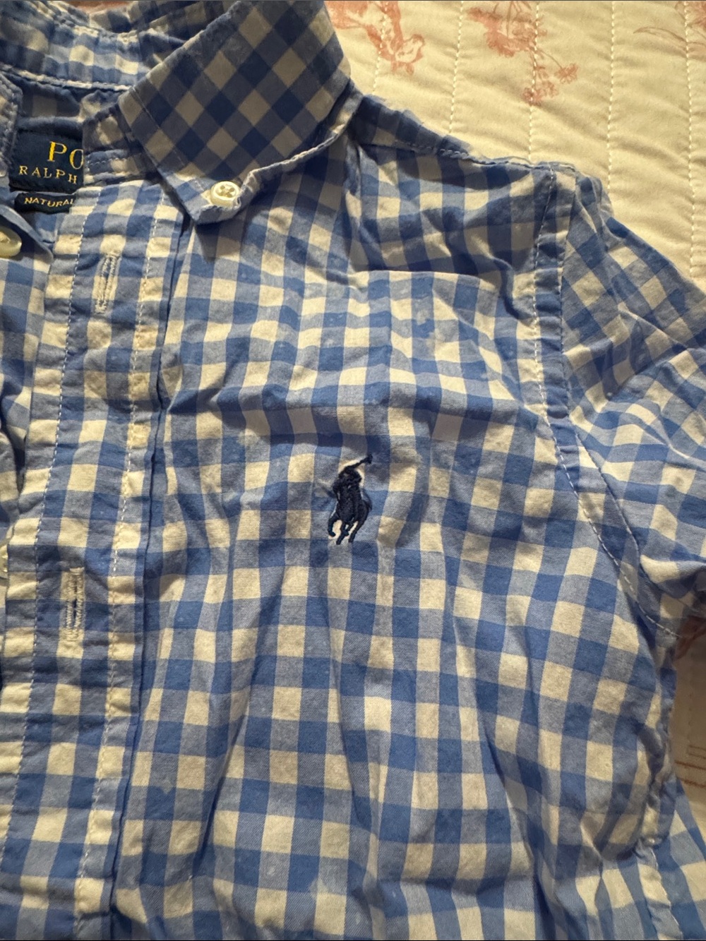 Polo by Ralph Lauren Light Blue & White Gingham Button-Down Shirt